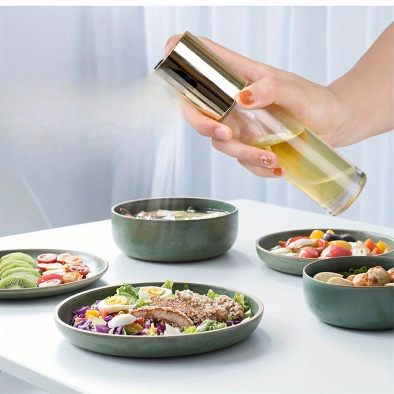 Kitchen Push Type Spray Olive Oil Sprayer Bottle Pump Oil Pot Leak-proof Grill BBQ Sprayer Dispenser BBQ Gravy Boats Tools
