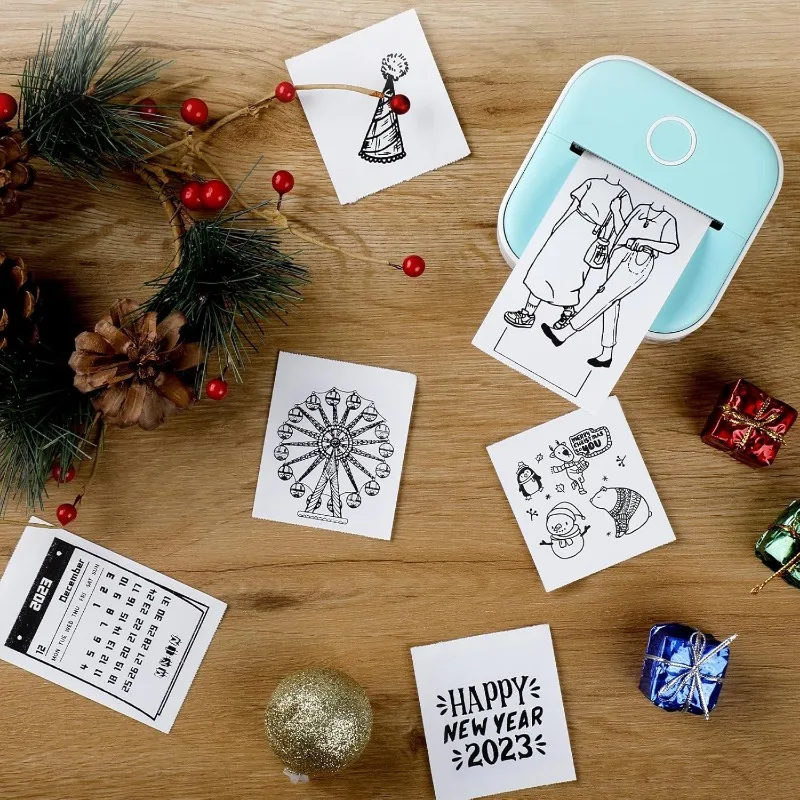 Thermal Printer Paper Rolls 2.08",53mm*6.5m,White No-Sticky Receipt Printer Paper For T02 M02 M03 M832 M834 M835 Thermal Printer