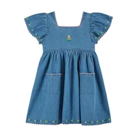 Robe pour enfants EM 2026SS, robe pour filles, broderie florale de style industriel, manches volantes, jupe de cow-boy 2