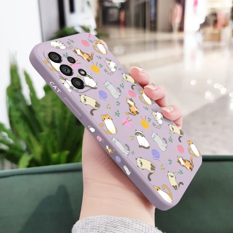 Charming Cat Pattern Protective Phone Case