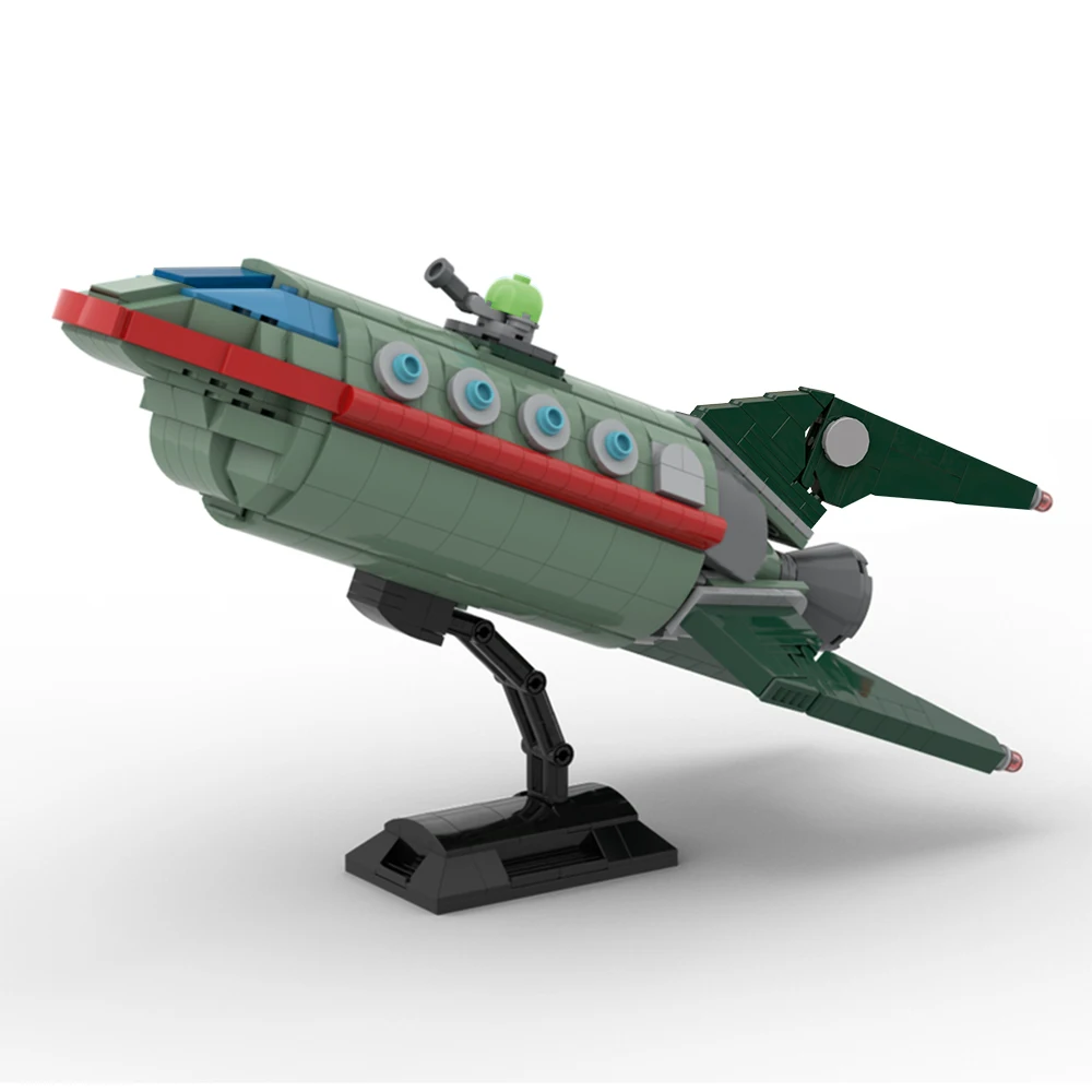 

Futuramaed Planet Express Delivery Ship Model with Display Stand Space Ship Building Toys Movie Series Starship 628 Pieces