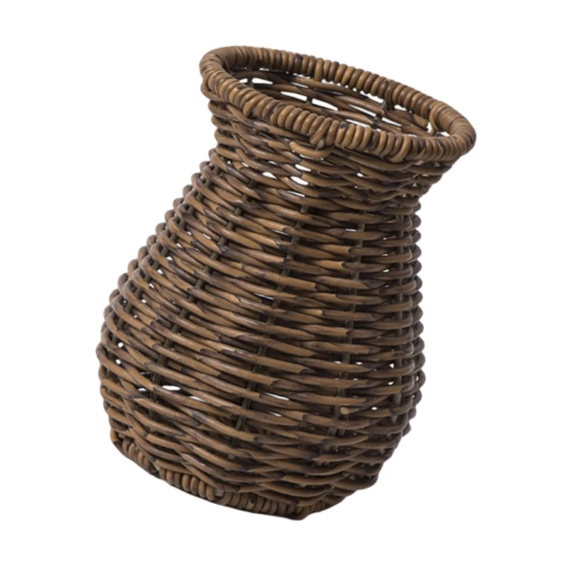 Rattan Vase Woven Vase Durability and Waterproof Home Table Dried Flower Decors 2
