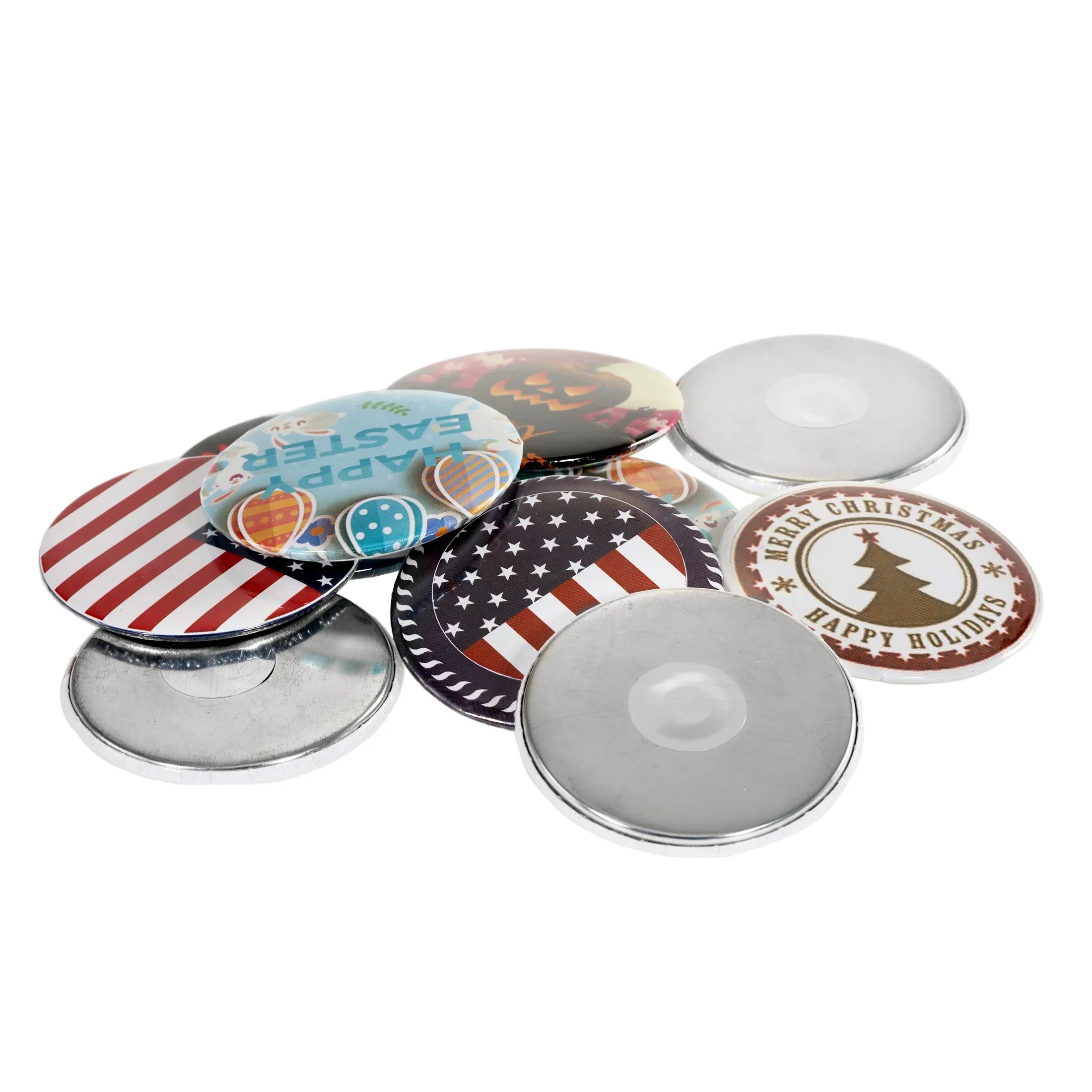 Badge Parts Button Making Supplies 100pcs 25mm 32mm 44mm 58mm Magnet Fridge Button Making Parts DIY Refrigerator Button Badge Maker Machine Accessories