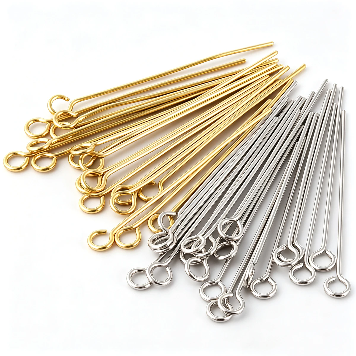 20/100 Stück Ösenstifte 16 18 20 25 30 35mm Edelstahl-Ösenstifte für DIY-Schmuckherstellung Schmuckzubehör