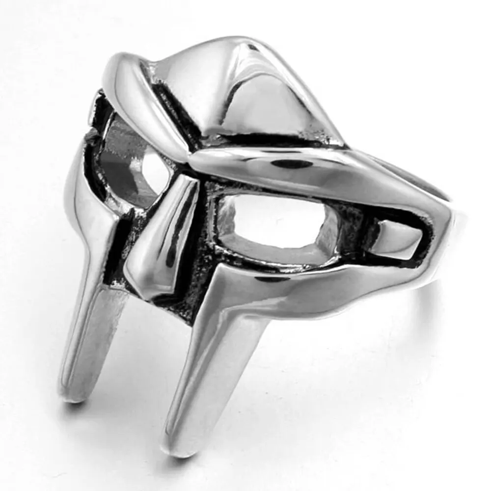 Finger Ring Opening Ring Adjustable Rings Vintage Goth Mf Doom Mask Adjustable Joint Ring For Men Gladiator Punk Egyptian Pharaoh Male Open Ring Jewelry