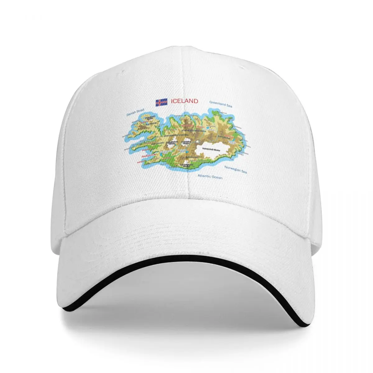 

Iceland map Cap Baseball Cap Fishing caps hats for men Women's