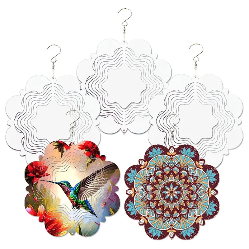 

5 шт. 10 дюймов сублимационный Спиннер, заготовки для ветра, алюминиевые ветровые Спиннеры, сублимационные заготовки, двусторонние ветровые Спиннеры