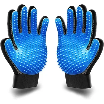 Pet Grooming Kit for Dog Cat Rabbit Fur 2 Sided Grooming Brush Bath Cleaning Glove De-Shedding De-Matting Pet Hair 1