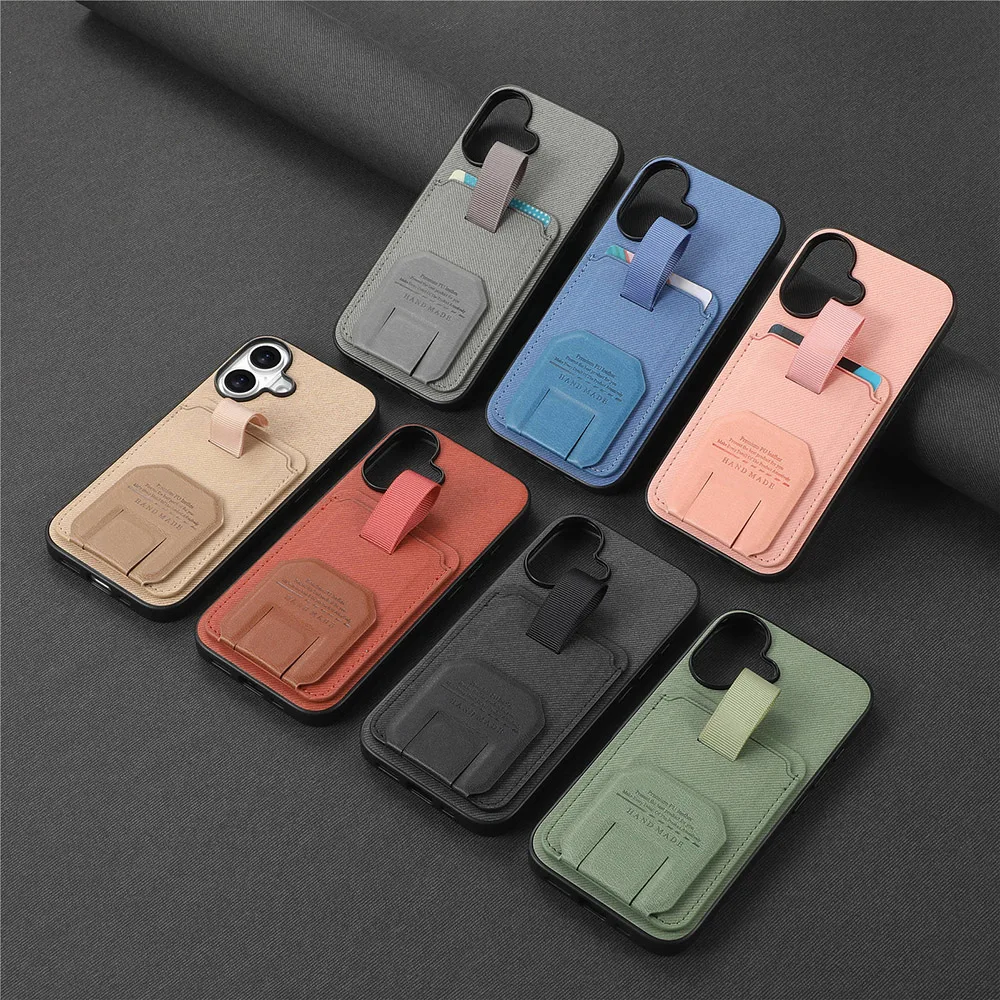 Non-Slip Grip Smartphone Case with Card Holder and Stand