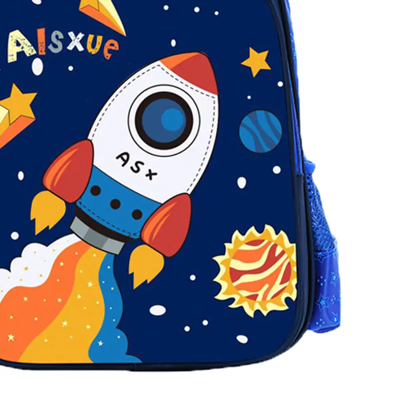 Kindergarten Primary Bookbag Blue Children Backpack Rocket Launch Boy Kid School Bag Student Waterproof Baby Boy Backapck 4