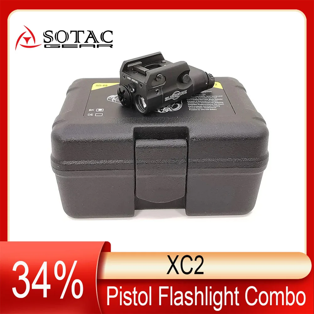 SOTACGEAR Tactical XC2 Ultra Light Compact Pistol Flashlight Combo Red