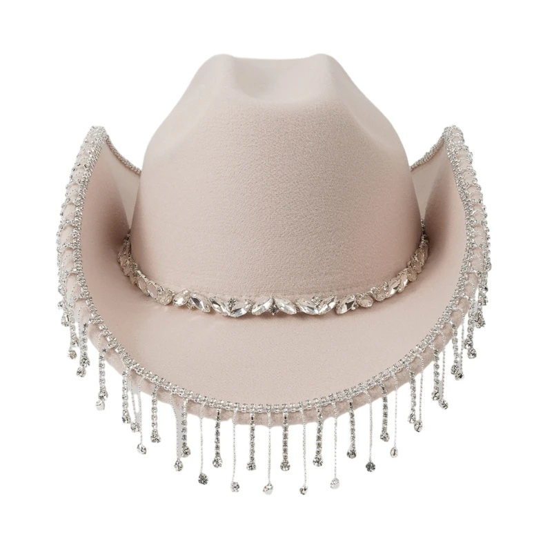 

Hat Tassels Cowboy Hat Versatile for Men Women Singers Comedian
