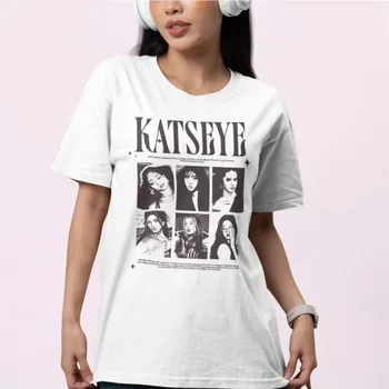 Katseye Gnarly Eyekon Kpop Vintage Graphic Print T-shirt 2026 New Fashion Casual Cotton Streetwear Oversized Men Women's T-shirt