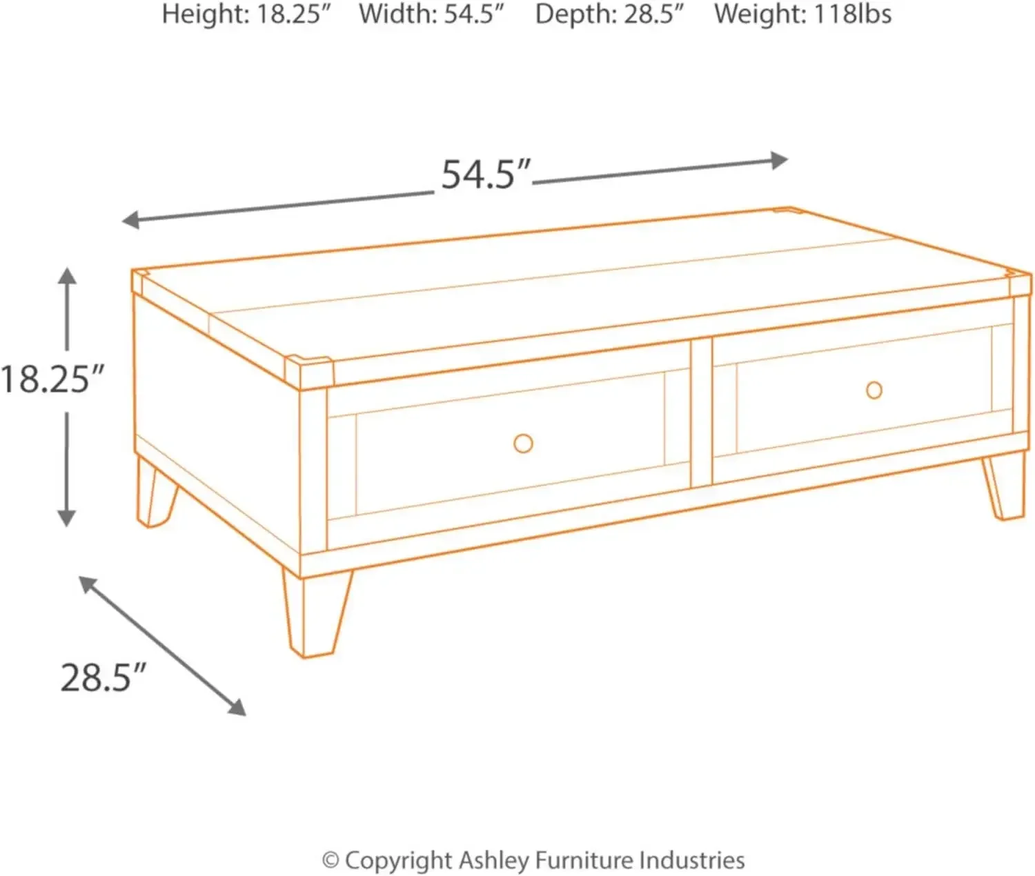 Todoe Industrial Rectangular Lift Top Coffee Table with 2 Storage Drawers, Dark Gray with Weathered Pine Finish 3
