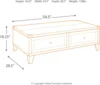 Todoe Industrial Rectangular Lift Top Coffee Table with 2 Storage Drawers, Dark Gray with Weathered Pine Finish 3