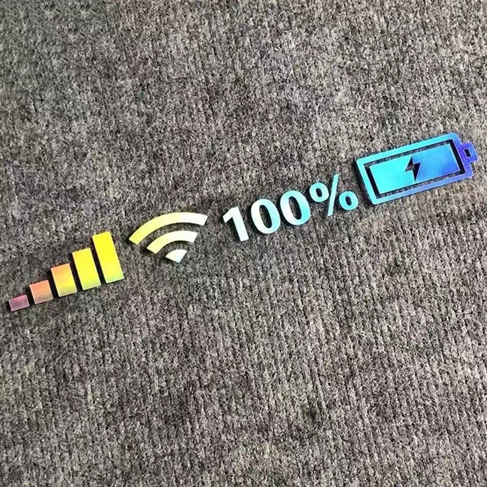 Reflective Car Vinyl Wifi Battery Funny Sticker - Auto Decor Accessory
