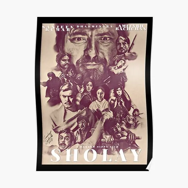 

Плакат Sholay, декоративная живопись, настенная забавная роспись, современное домашнее украшение, винтажная художественная комната, печать без рамки