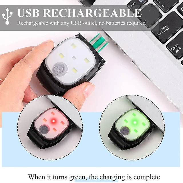 Outdoor Night Clip Lights Reflective USB Rechargeable LED Light Running  Gear Safety Light Running Accessories