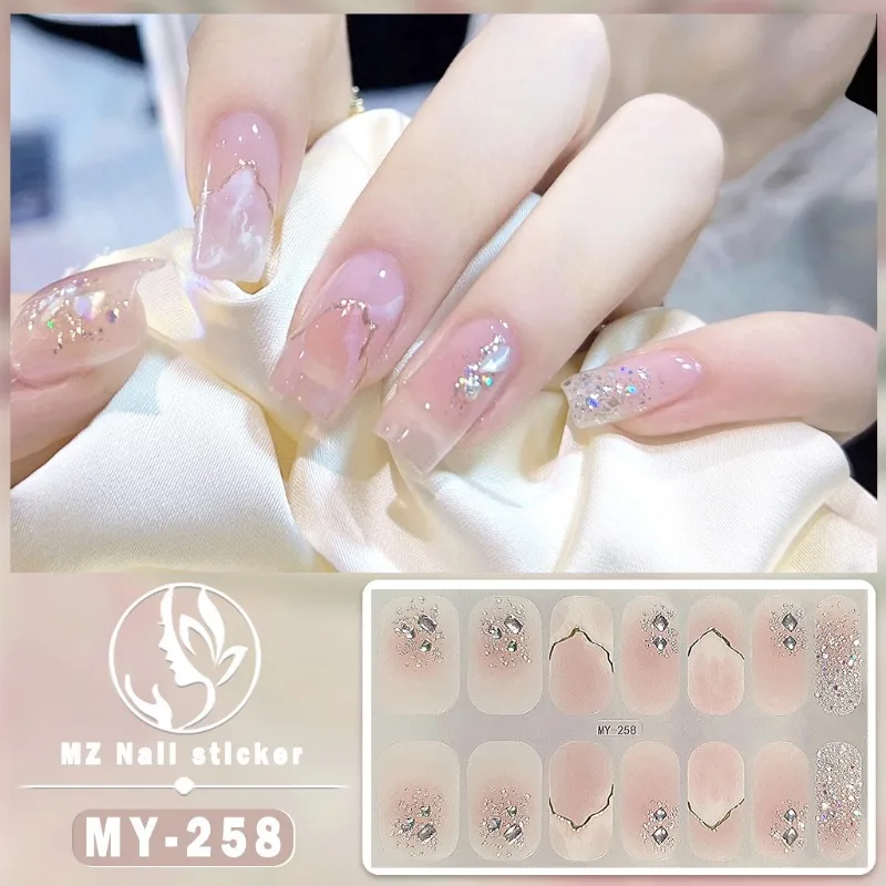 Waterproof 3D Rhinestone Nail Art Stickers - Sweet Self-Adhesive Manicure Decoration