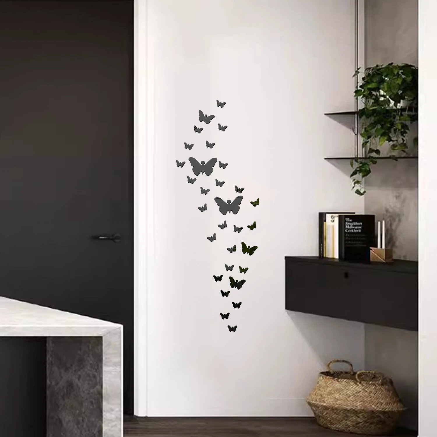 30PCS 3D Acrylic Mirror Wall Sticker DIY Butterfly Living Room Entrance Wall Home Decoration Art Furniture Stickers wall sticker mirror wall sticker acrylic wall sticker