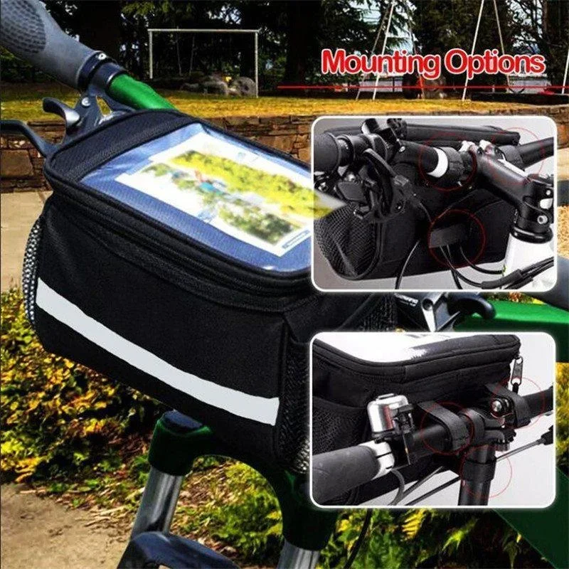 Cycling Handlebar Bag with Phone Mount Holder