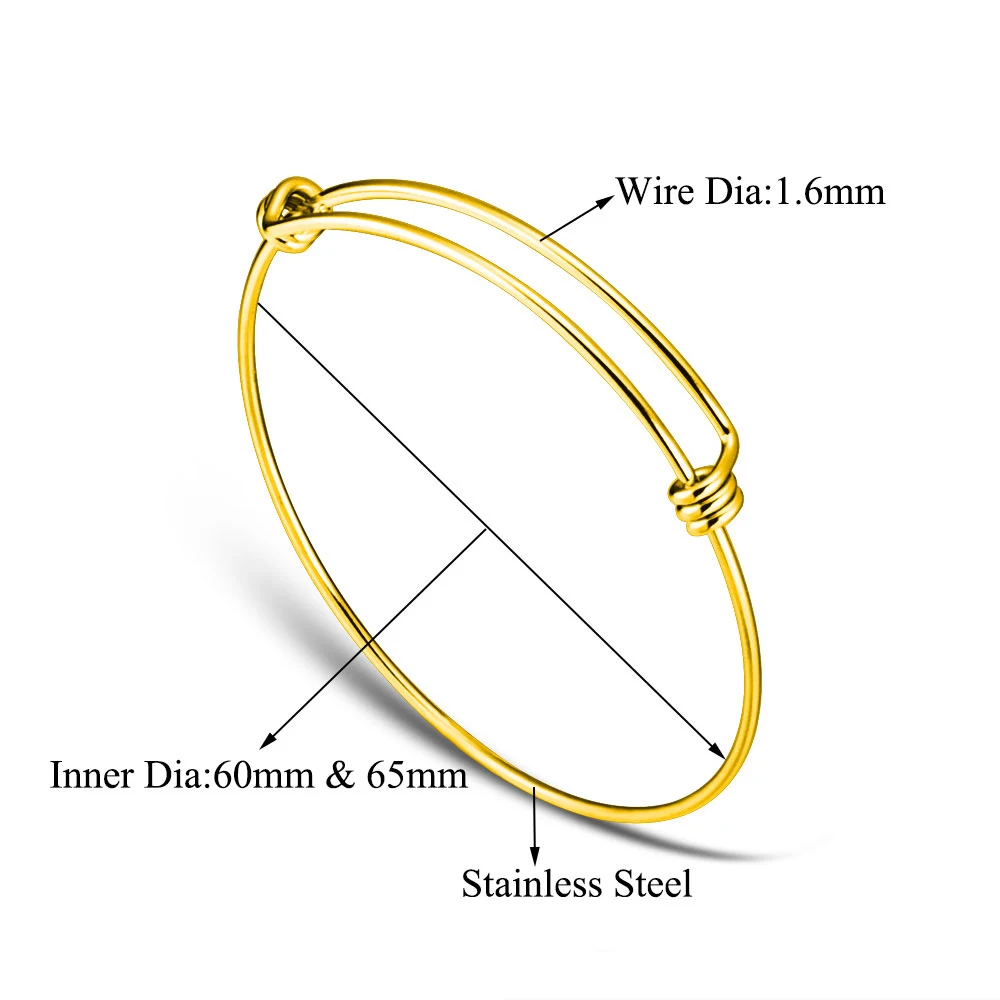 10pcs/Lot Grace Moments Bracelet & Bangle 100% Stainless Steel Cuff Bracelets Women Fashion Jewelry Wire Cable Bangle Adjustable 5