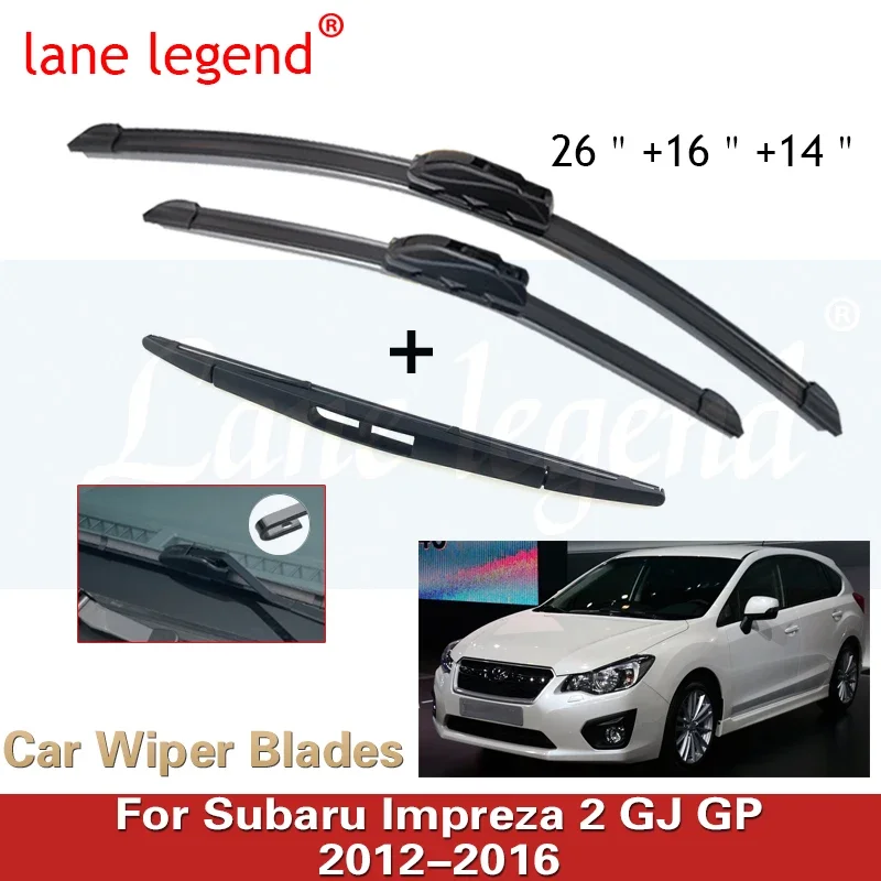 

Front Rear Windscreen Wiper Blade For Subaru Impreza 2 GJ GP Hatchback WSX XV Crosstrek 2012 - 2016 Window Winshield Accessories