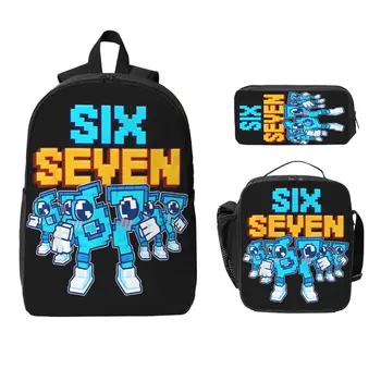 3Pcs 67 Six Seven 6-7 Italian Brainrot School bags Set for Girls Boys Pencil Boxes Backpack Sets with Lunch Box For Daypack 1