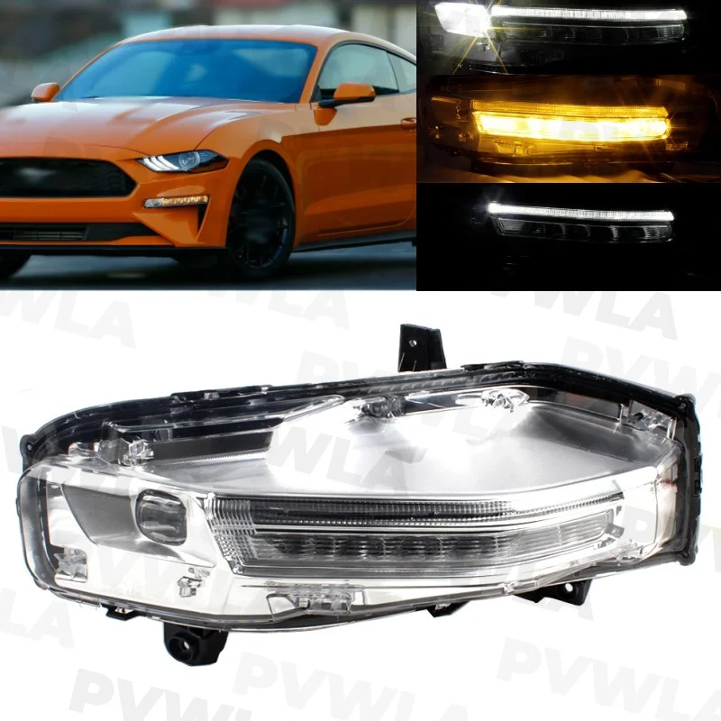 

For Ford Mustang European Version 2018 2019 2020 2021 2022 Left Side Front LED DRL Daytime Running Lights Fog Lamp Light