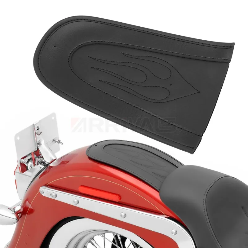 

Motorcycle Flame Stitch PU Leather Rear Fender Bib Cover Pad Fit For Harley Sportster 883 1200 2004-up