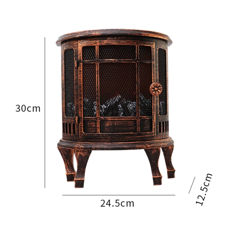 Mini LED Fireplace Vintage Decorative Lantern Indoor Outdoor Table Living Room Fall Decoration With USB/Battery Operated