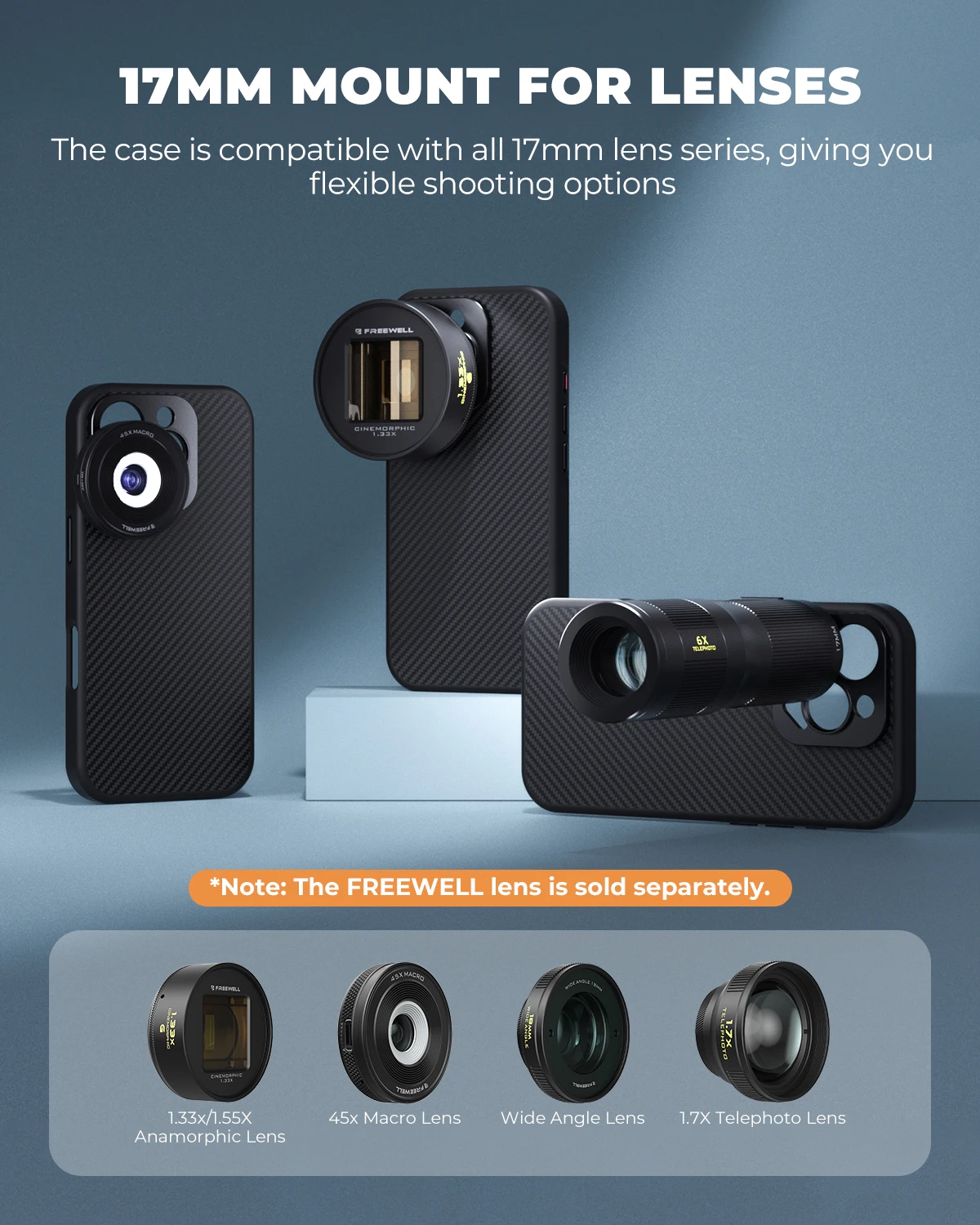 17mm Mount iPhone Case for iPhone 17/16/15/14/13 Pro&Pro Max Phone Case Compatib