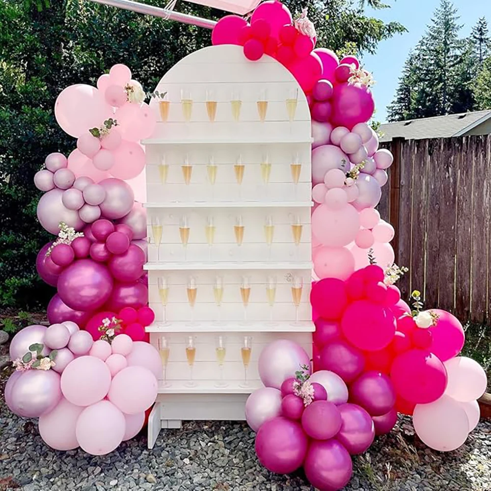 134pcs Pink Balloons Arch Kit Hot Red Rose Gold Balloon Garland Girl Princess Theme Birthday Party Baby Shower Decoration Globos