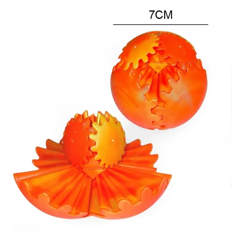 3D Printed Gear Ball Fidget Toys Spin Ball or Cube Stress Relief Desk Toy Anxiety Relax Activity for Kids Adults Gifts