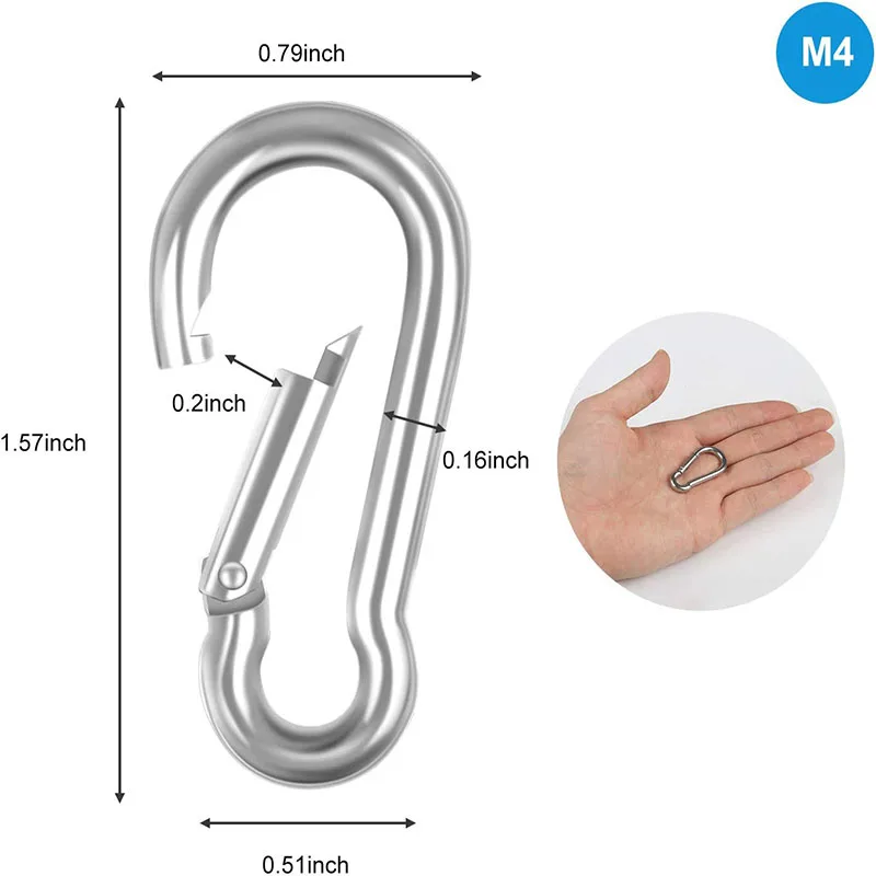 Moschettoni In Acciaio Inox - 2 Pezzi Triangolari, Con Collegamento Rapido, Per Outdoor E Zaino