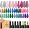 Rosalind Glitter 23Pcs/Set Gel Nail Polish Set Pink Green Summer Series Set With Hybrid Varnish Nail Supplies Cured UV Lamp 2