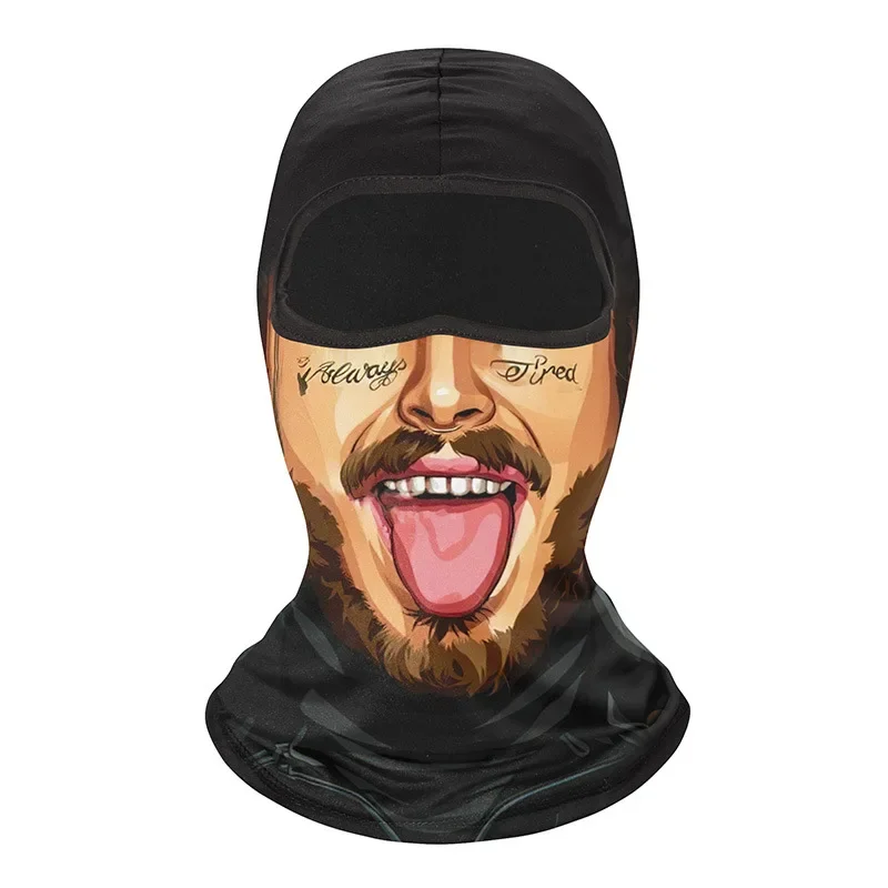 오토바이 바라클라바 3D 프린트 다기능 모토 풀 페이스 커버, 방풍 스키 마스크, 사이클링 바이커 후드 캡, 남성용 헬멧 라이너