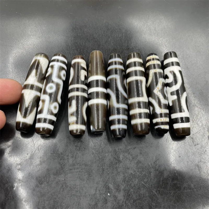 

12 * 57mm Agate Lizi Nine-Eye Tiger Tooth Three-Line
