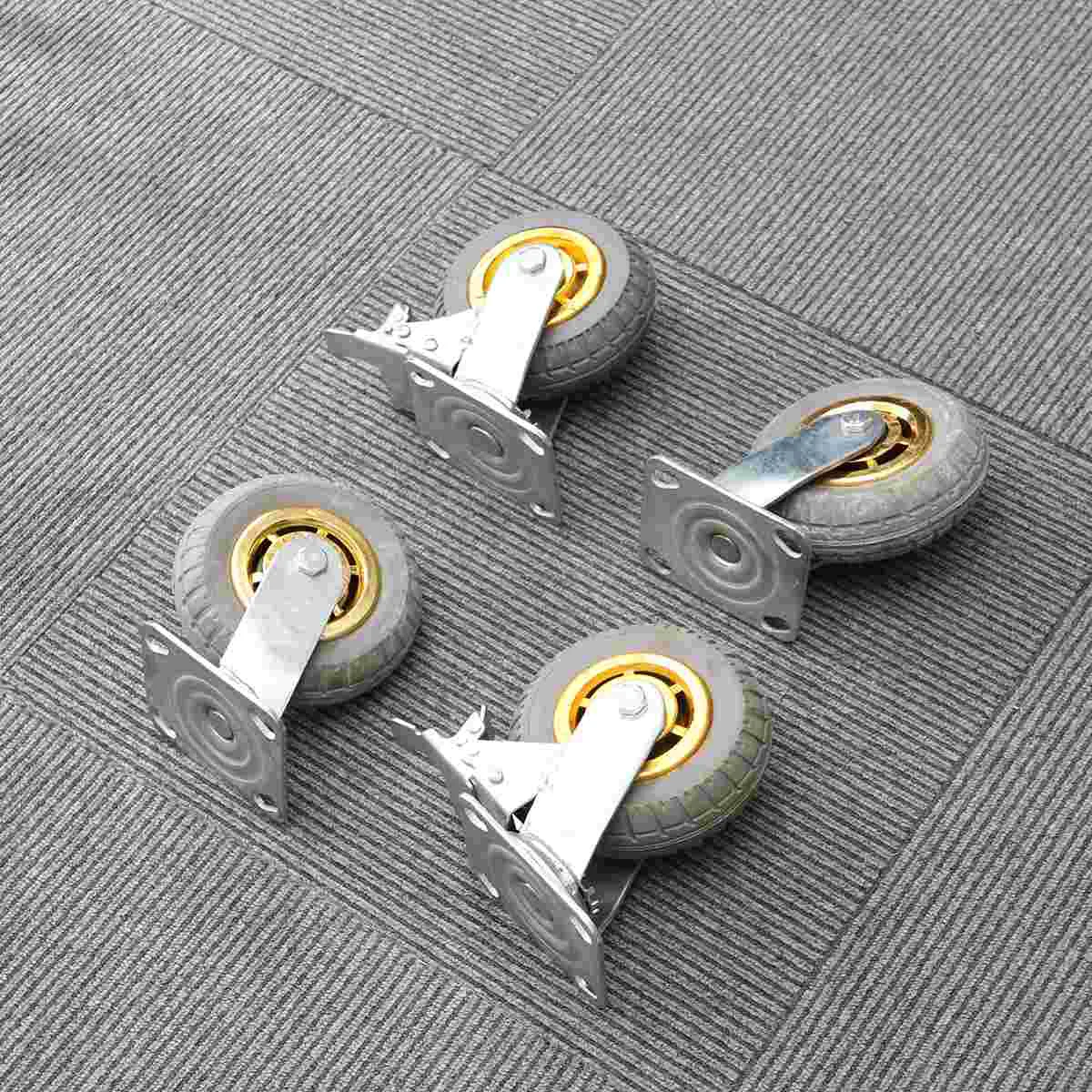 

4 Pcs Swivel Casters Steel Casters Universal Wheels Industrial Swivel Office Chair