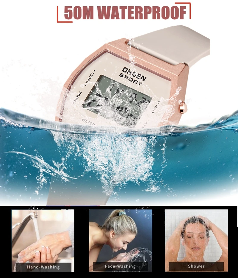 Digital Sport Watch for Women Waterproof Fashion White Ladies Wristwatch Electronic Chilren Watches LED Alarm Clock Gifts - 3