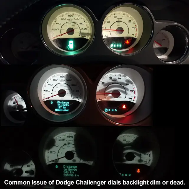 لوحة ايل زرقاء سماوية لدودج تشالنجر وشاحن ماغنوم ، مقاييس توهج الصفائح ، تثبيت الطلب ، إضاءة خلفية OEM