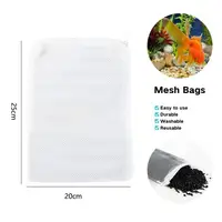 White 5Pcs/Set Aquarium Filter Bag Fish Tank Mesh Bag Zipper Net Pond For Bio Ball Active Carbon Isolation Storage 11 Sizes 2