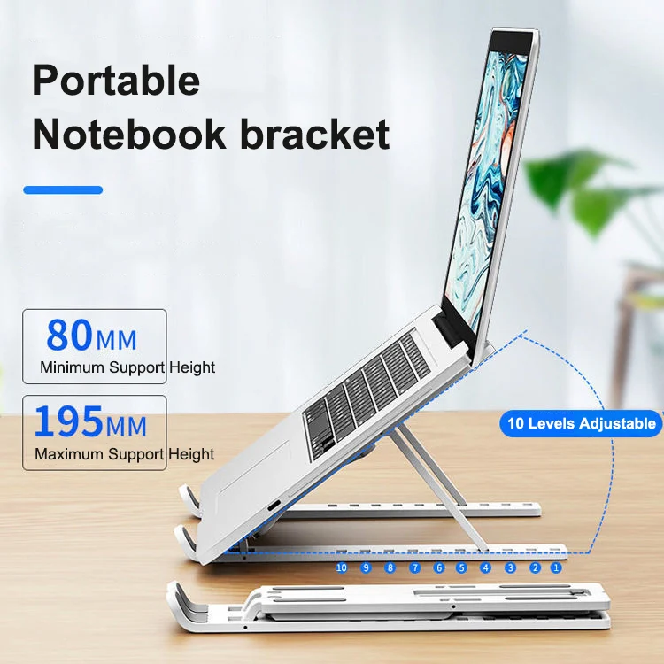 경량 ABS 플라스틱 소재 접이식 노트북 스탠드 조절 가능한 노트북 브래킷 Macbook Air 액세서리용 휴대용 홀더