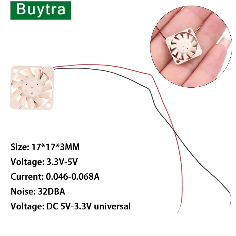 

1PC 1703 1.7cm 5V Cooling Fan UF3H3-700 2wires Ultra-thin Micro Fan 2*2cm Plastic DC 3.3V-5.5V