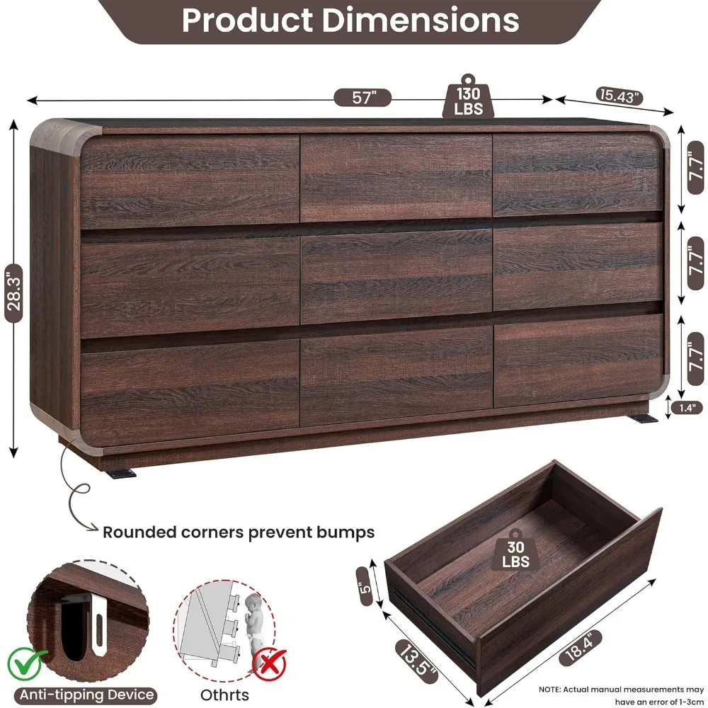 Modern 9-Drawer Dresser 2