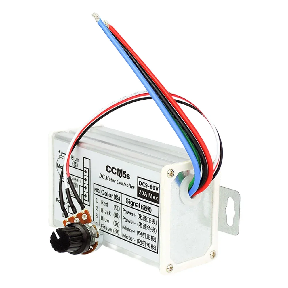 Stepless PWM DC Motor Driver Speed Controller DC 9V-60V 12V 24V 60V 20A Motor Controller PWM Speed Regulator dc motor speed controller motor speed controller electric motor speed controller