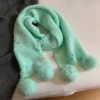 Fashion Korea Customize Cat Paw Footprint Wool Blend Knit Scarf Hollow Out Fur Balls Tassels Winter Warm Neckerchief Girl Gift