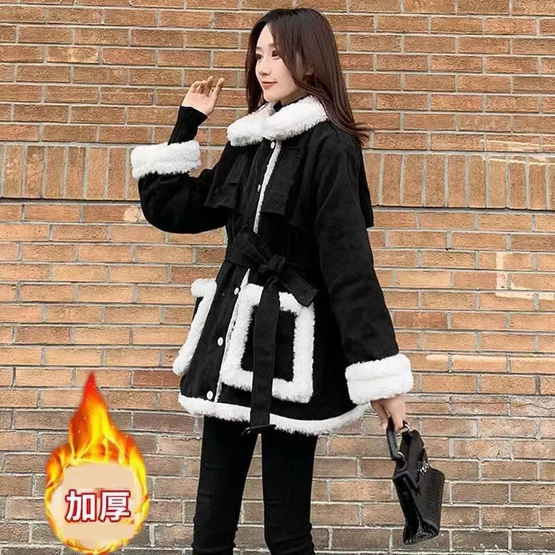 2023 New Women Cotton Coat Winter Jacket Female Sense of Design Parkas Fashion Splicing Warm Thick Outwear Loose Short Overcoat