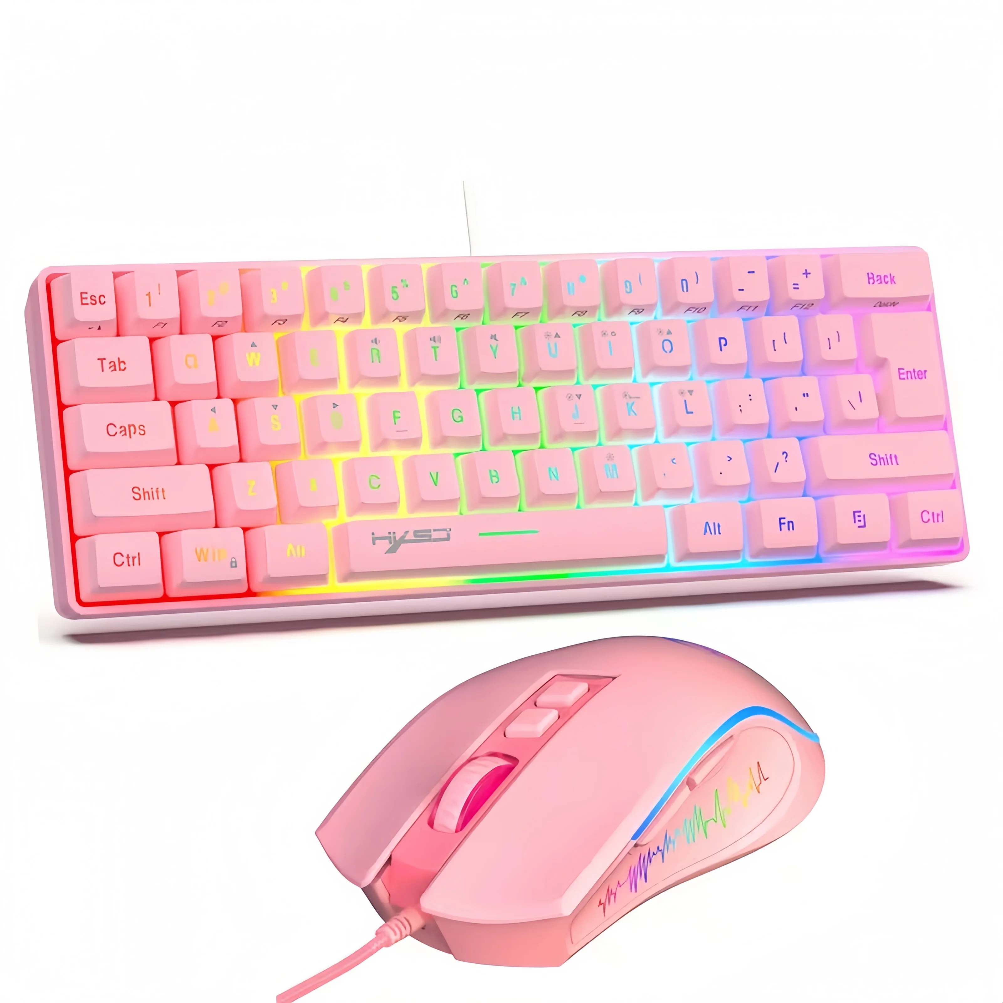 Ensemble clavier et souris filaire ultra-compact avec éclairage rgb_voghion.com