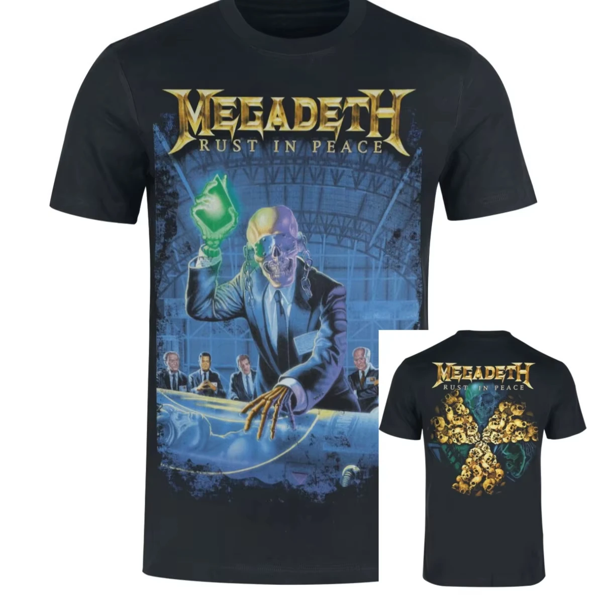 Rust in Peace Vic Rattlehead Hangar 18 Megadeth Band T-Shirt Baumwolle Grafik-T-Shirt Herren Damen Sommer Streetwear